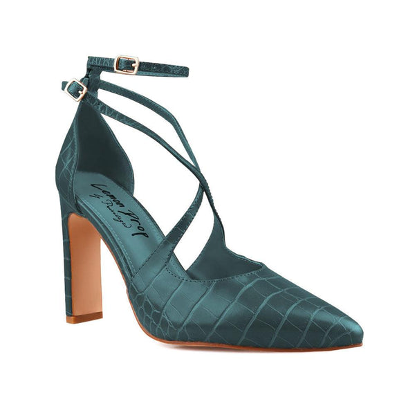 Privileged By J.c. Dossier Fernanda Green Vegan Leather Heel