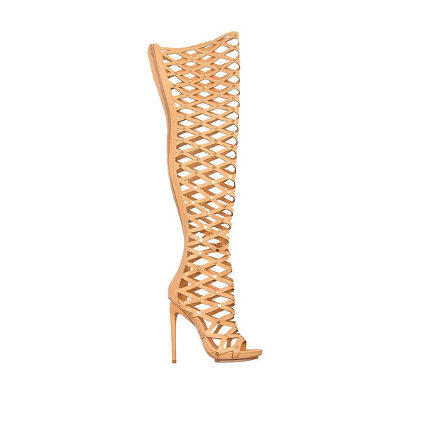 privileged by j.c. dossier Fight For It Nude Strappy Boot