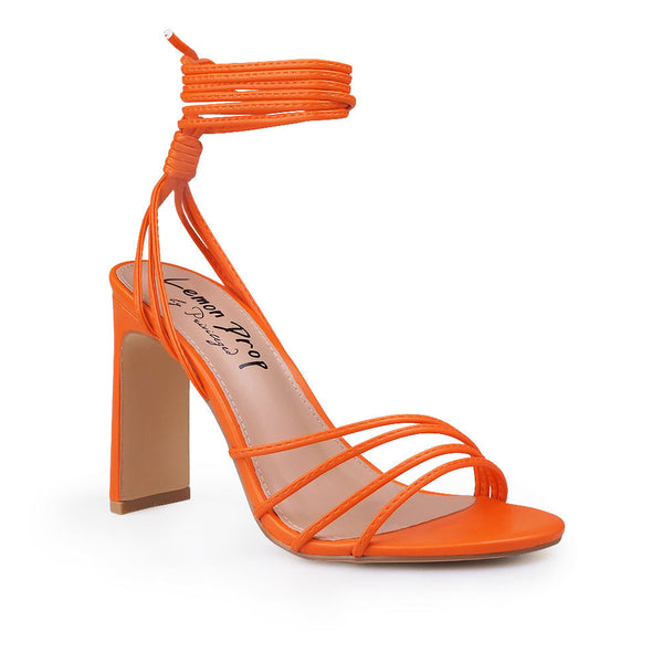 Privileged By J.c. Dossier Frank Orange Strappy Heel - Bold & Confident