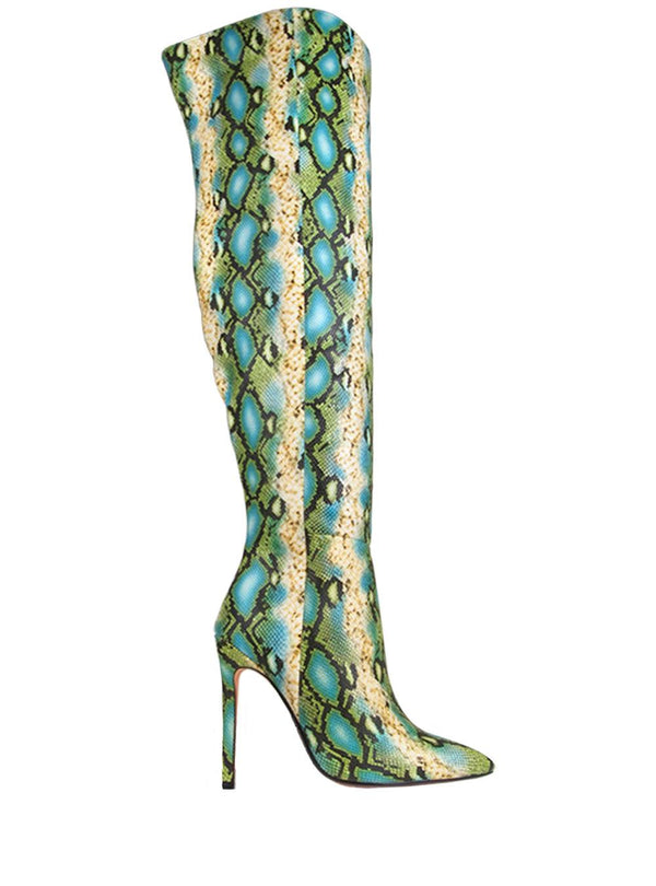 privileged by j.c. dossier Franna Snake Print Knee-High Boot