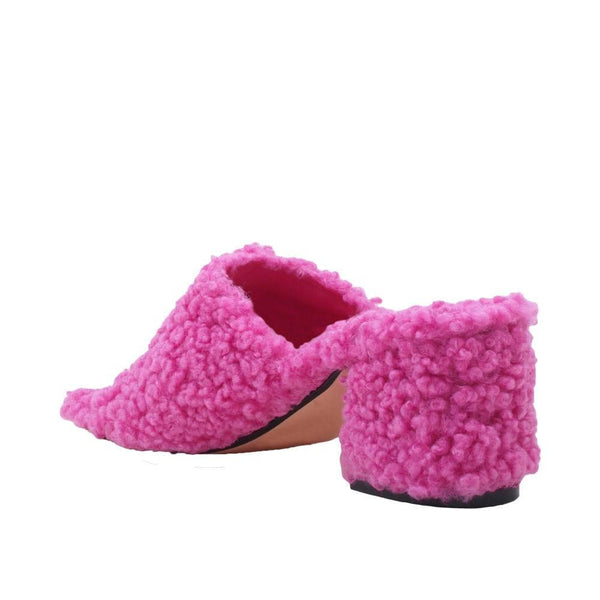Privileged By J.c. Dossier Fucci Pink Shearling Slip-On Flats