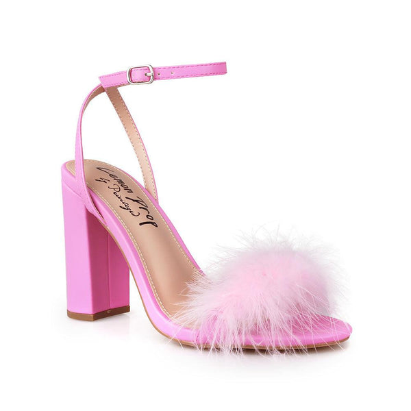 Privileged By J.c. Dossier Fuller Pink Vegan Leather Heels