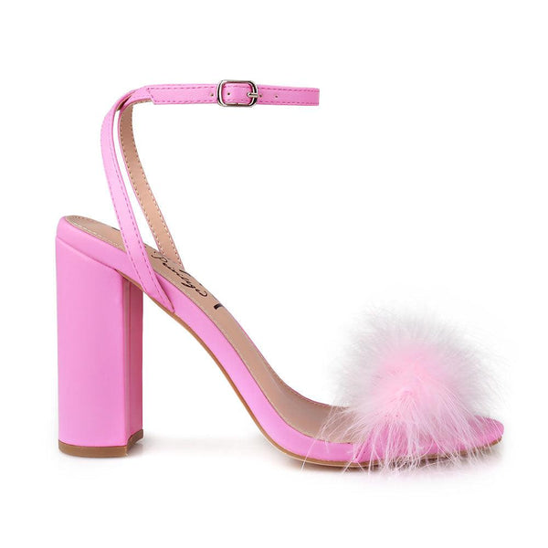 privileged by j.c. dossier Fuller Pink Vegan Leather Heels