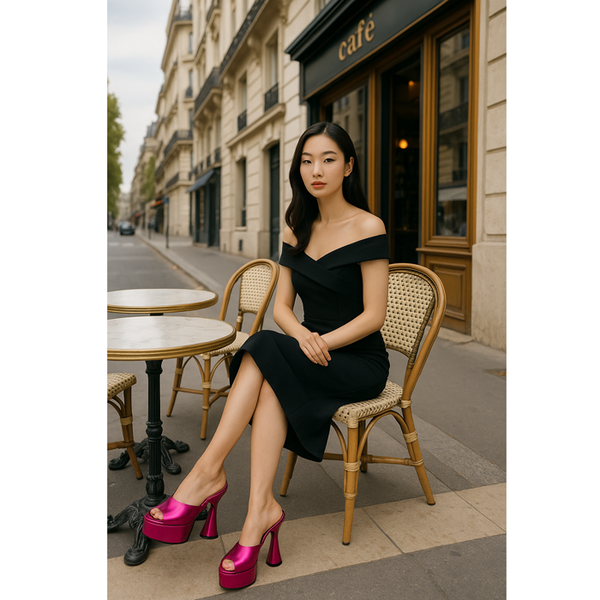 Privileged By J.c. Dossier Gainford Neon Pink Platform Heels