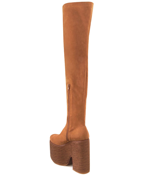 Privileged By J.c. Dossier Galendo Blue Vegan Suede Platform Boots