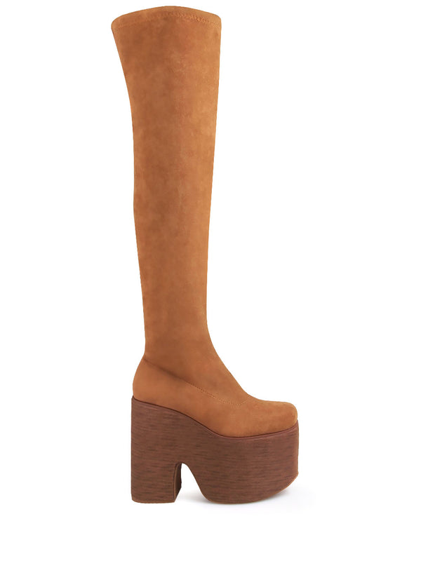 privileged by j.c. dossier Galendo Blue Vegan Suede Platform Boots