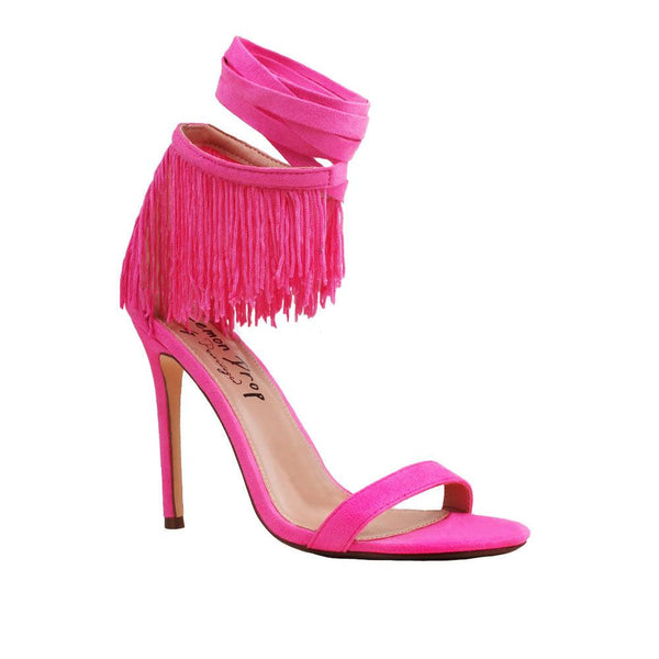Privileged By J.c. Dossier Garrison Hot Pink Fringe Heel