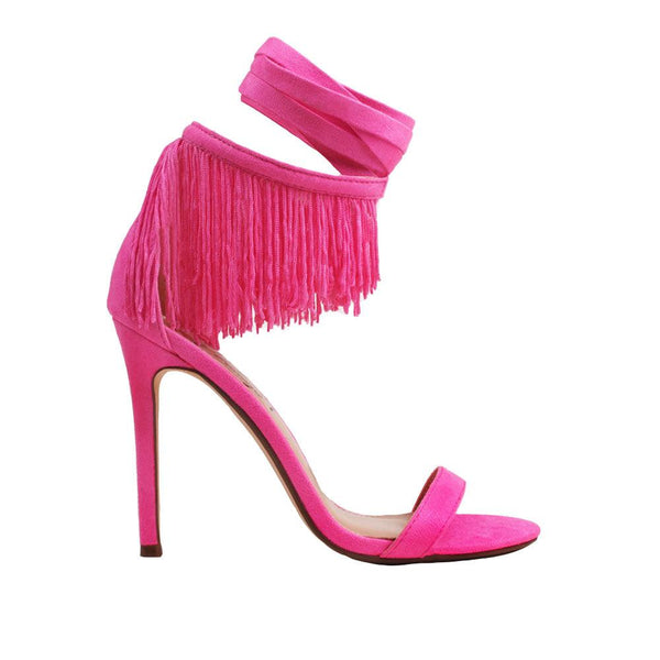 privileged by j.c. dossier Garrison Hot Pink Fringe Heel