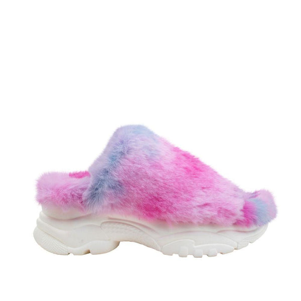 privileged by j.c. dossier Genuine Pink Faux Fur Platform Slippers