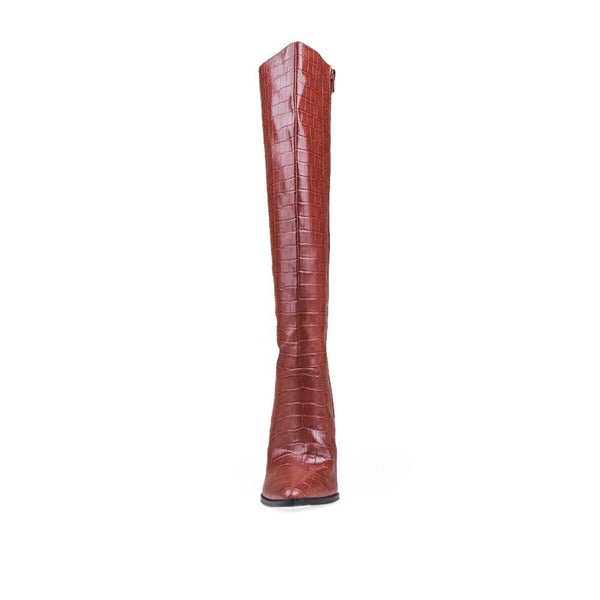 Privileged By J.c. Dossier Giberte Vegan Croc Knee-High Boots