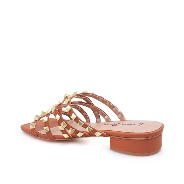 Privileged By J.c. Dossier Gidget Brown Studded Flat Heel