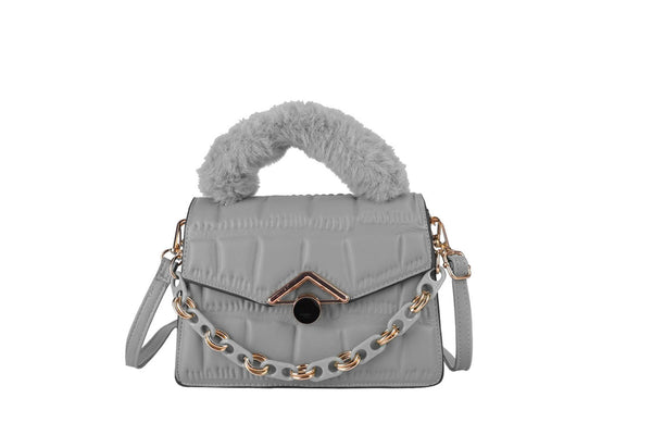 Privileged By J.c. Dossier Gigi Yellow Furry Handle Handbag