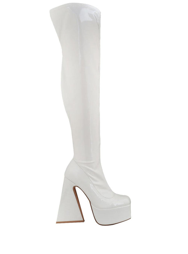 privileged by j.c. dossier Ginsburg White Vegan Leather Platform Boot