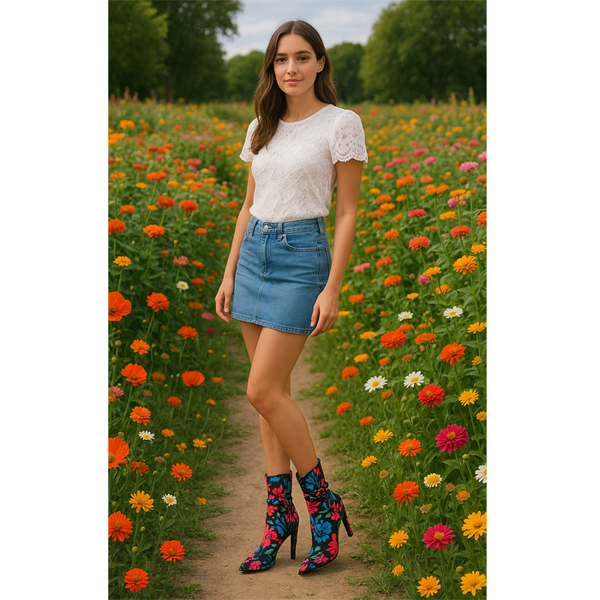 Privileged By J.c. Dossier Gisele Floral Bootie - Bold & Plush