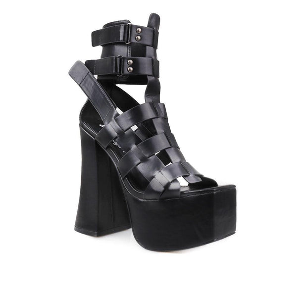 Privileged By J.c. Dossier Glorify Black Platform Heels