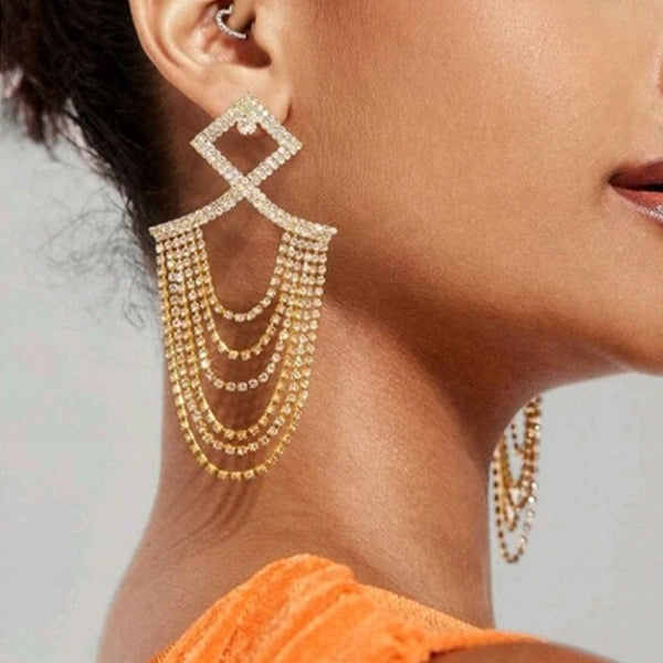 Privileged By J.c. Dossier Gold Drape Earrings - Statement Jewelry