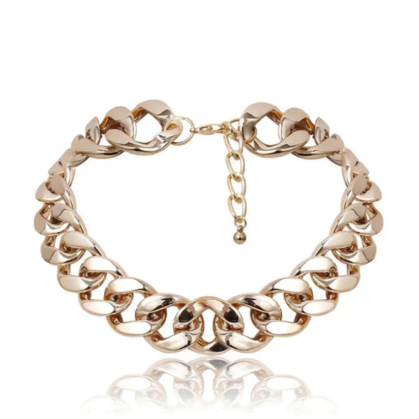 Privileged By J.c. Dossier Gold Link Necklace – Bold Statement Jewelry