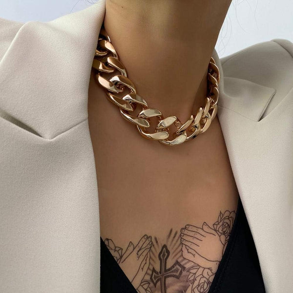 privileged by j.c. dossier Gold Link Necklace – Bold Statement Jewelry