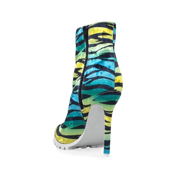 Privileged By J.c. Dossier Groupie Neon Zebra Bootie - Bold Style