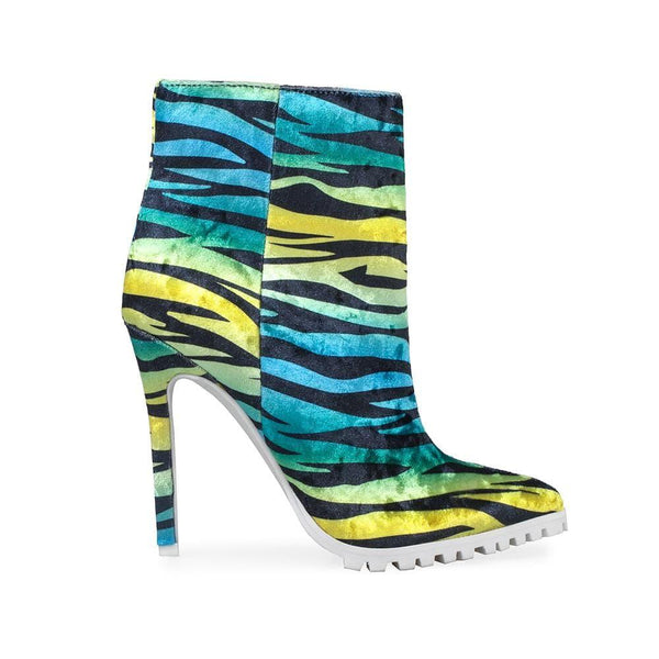 privileged by j.c. dossier Groupie Neon Zebra Bootie - Bold Style