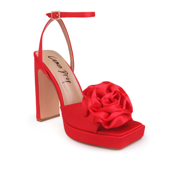 Privileged By J.c. Dossier Haldeman Blue Satin Platform Heels