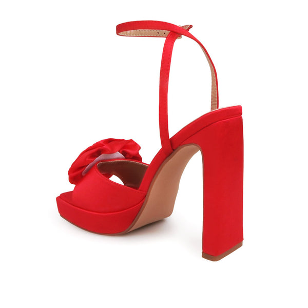 Privileged By J.c. Dossier Haldeman Blue Satin Platform Heels