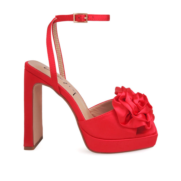 privileged by j.c. dossier Haldeman Blue Satin Platform Heels