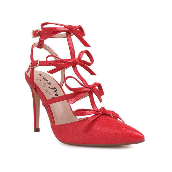 Privileged By J.c. Dossier Halkirk Red Vegan Leather Heels