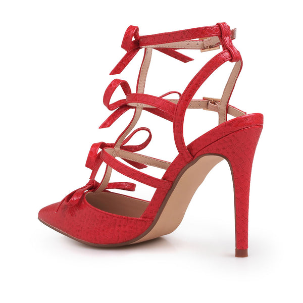 Privileged By J.c. Dossier Halkirk Red Vegan Leather Heels
