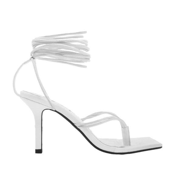 privileged by j.c. dossier Hanako White Strappy Heel