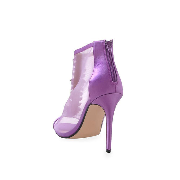 Privileged By J.c. Dossier Hannahh Purple Rhinestone Bootie