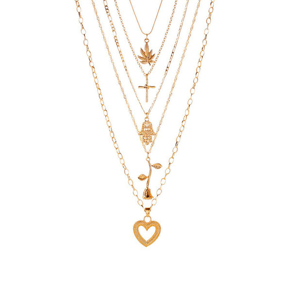 Privileged By J.c. Dossier Happy Layered Gold Necklace