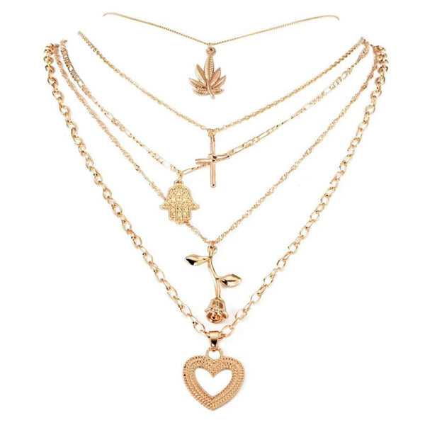 Privileged By J.c. Dossier Happy Layered Gold Necklace