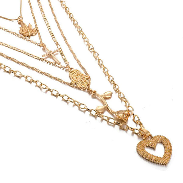 Privileged By J.c. Dossier Happy Layered Gold Necklace