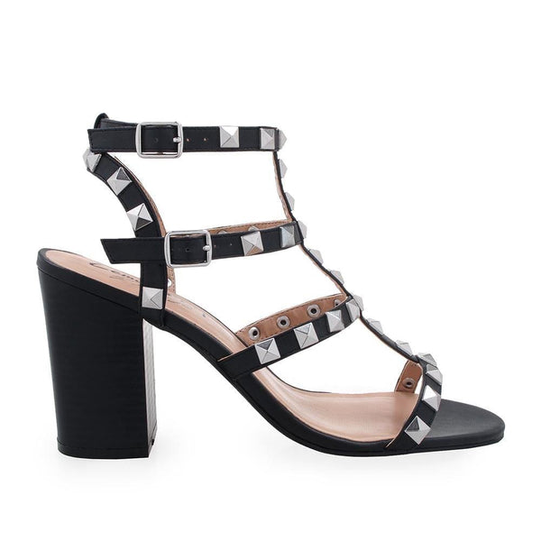 privileged by j.c. dossier Hastina Black Studded Heel