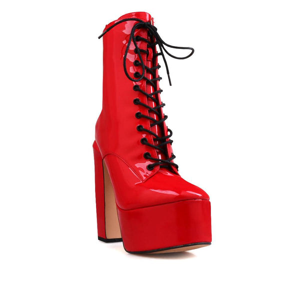 Privileged By J.c. Dossier Hedy Red Platform Bootie | Bold & Fearless