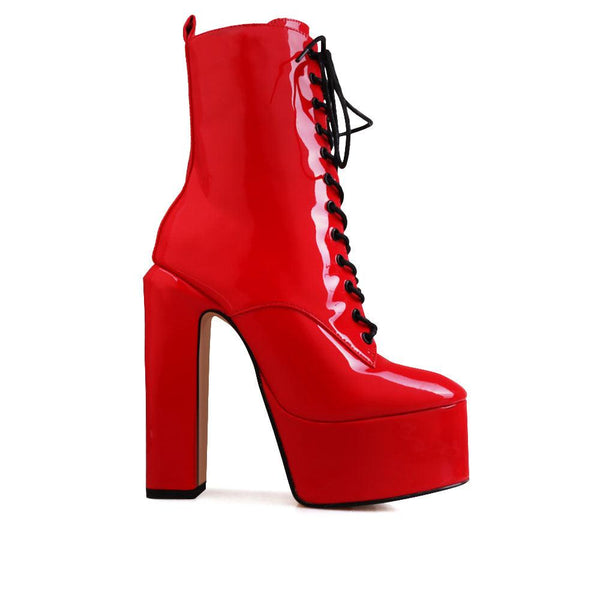 privileged by j.c. dossier Hedy Red Platform Bootie | Bold & Fearless
