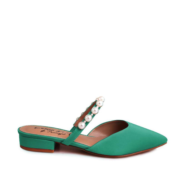 privileged by j.c. dossier Hersh Green Pearl Strap Flat