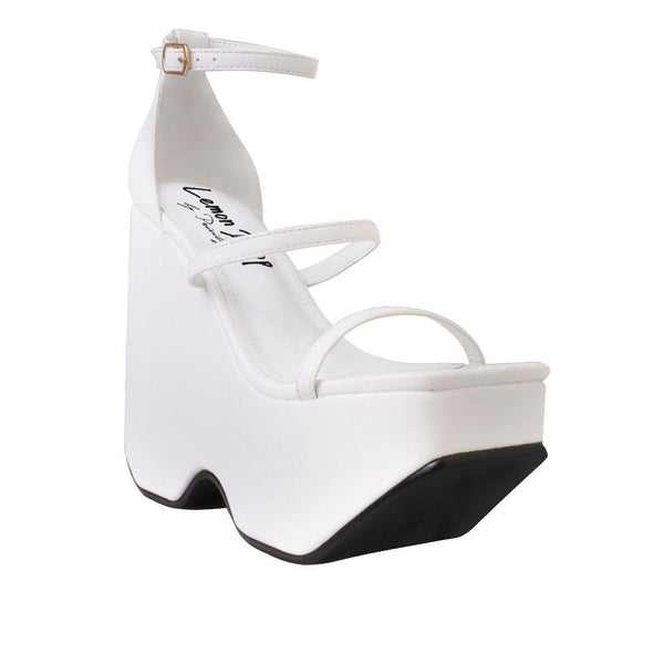 Privileged By J.c. Dossier Hidee White Platform Heels