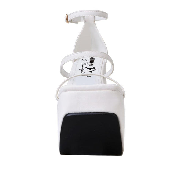 Privileged By J.c. Dossier Hidee White Platform Heels