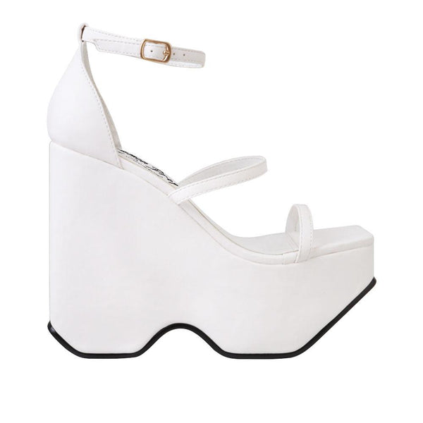 privileged by j.c. dossier Hidee White Platform Heels