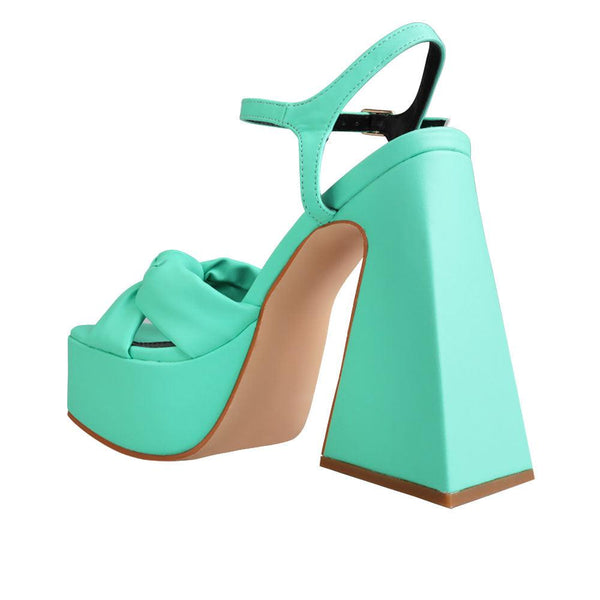 Privileged By J.c. Dossier Hiner Neon Green Platform Heels