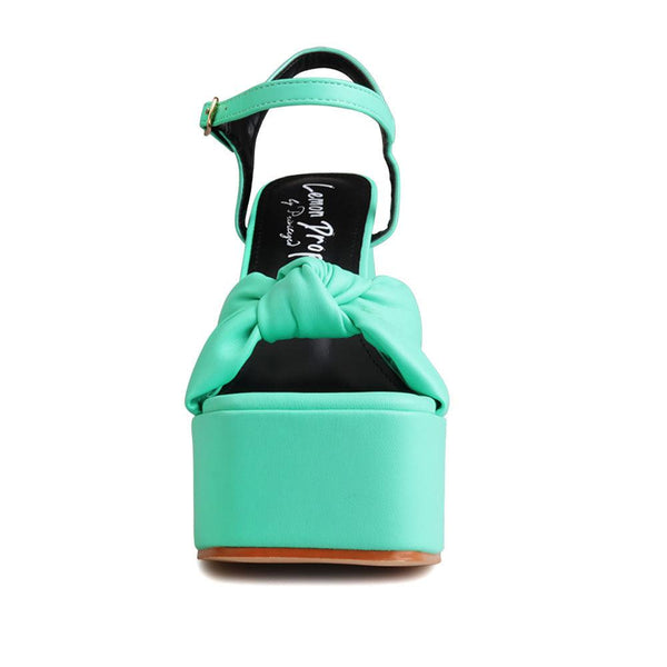 Privileged By J.c. Dossier Hiner Neon Green Platform Heels