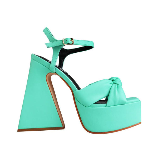 privileged by j.c. dossier Hiner Neon Green Platform Heels