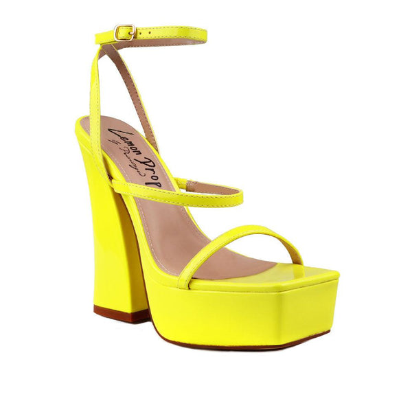 Privileged By J.c. Dossier Howler Neon Yellow Platform Heel