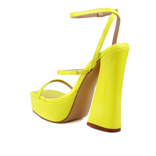 Privileged By J.c. Dossier Howler Neon Yellow Platform Heel