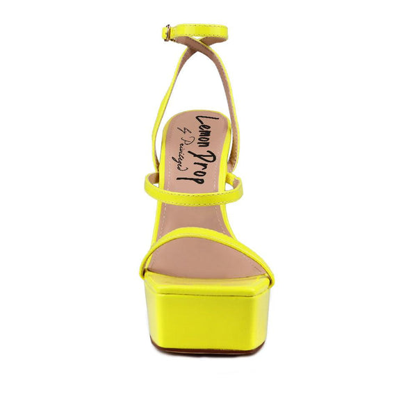 Privileged By J.c. Dossier Howler Neon Yellow Platform Heel