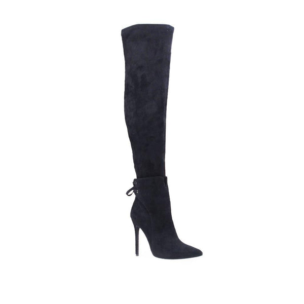 Privileged By J.c. Dossier Hugus Black Vegan Suede Over-the-Knee Boot