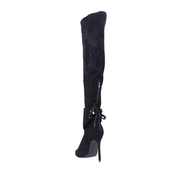 Privileged By J.c. Dossier Hugus Black Vegan Suede Over-the-Knee Boot