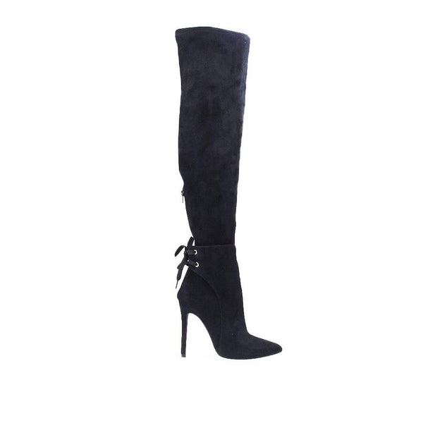 privileged by j.c. dossier Hugus Black Vegan Suede Over-the-Knee Boot
